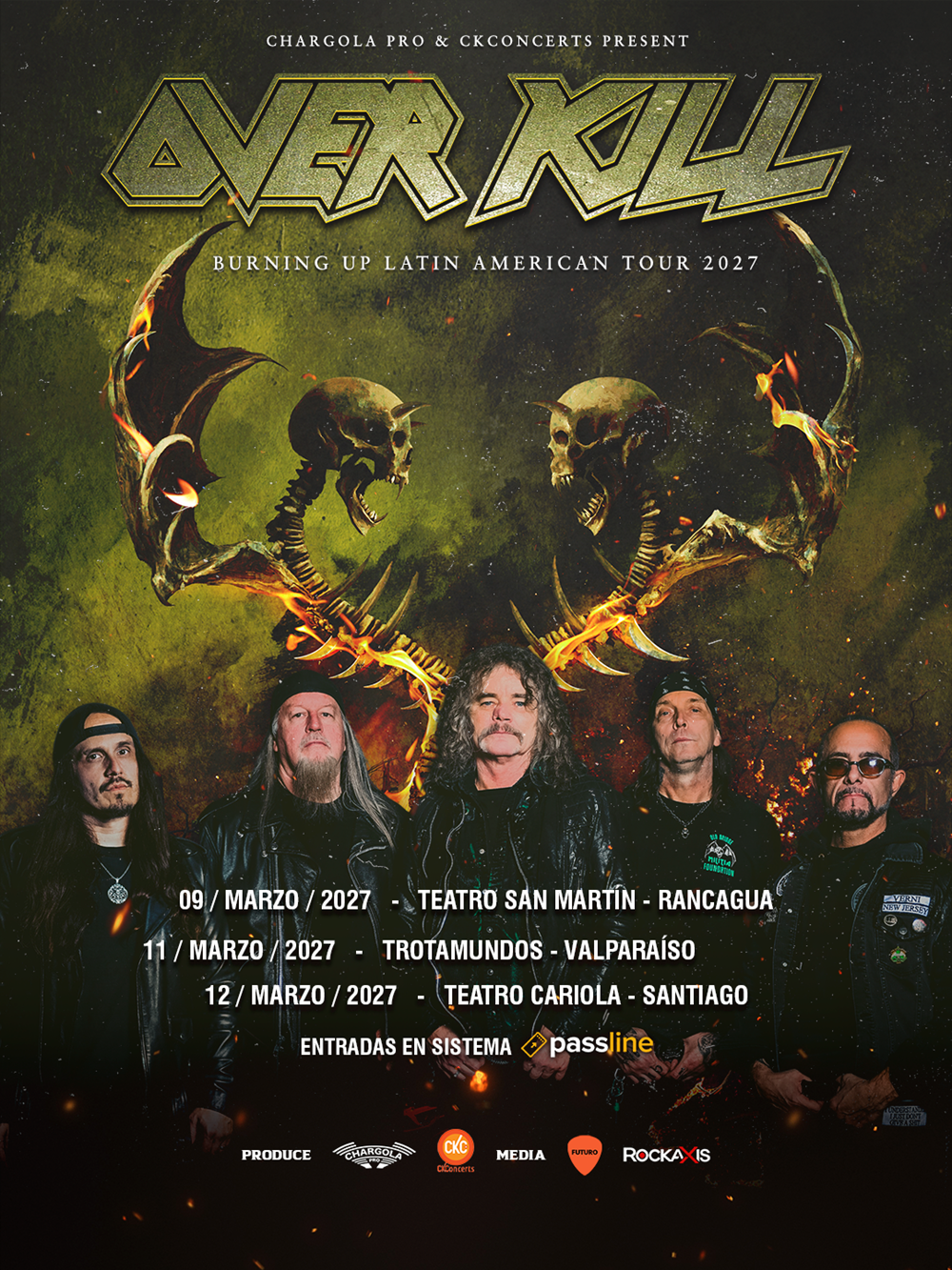 Overkill vuelve a Chile con tres fechas